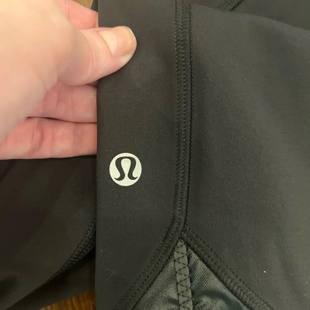 Lululemon Pace Queen Tight 7/8 Length Size 4 Black Reflective Full On Luxtreme - Picture 13 of 15